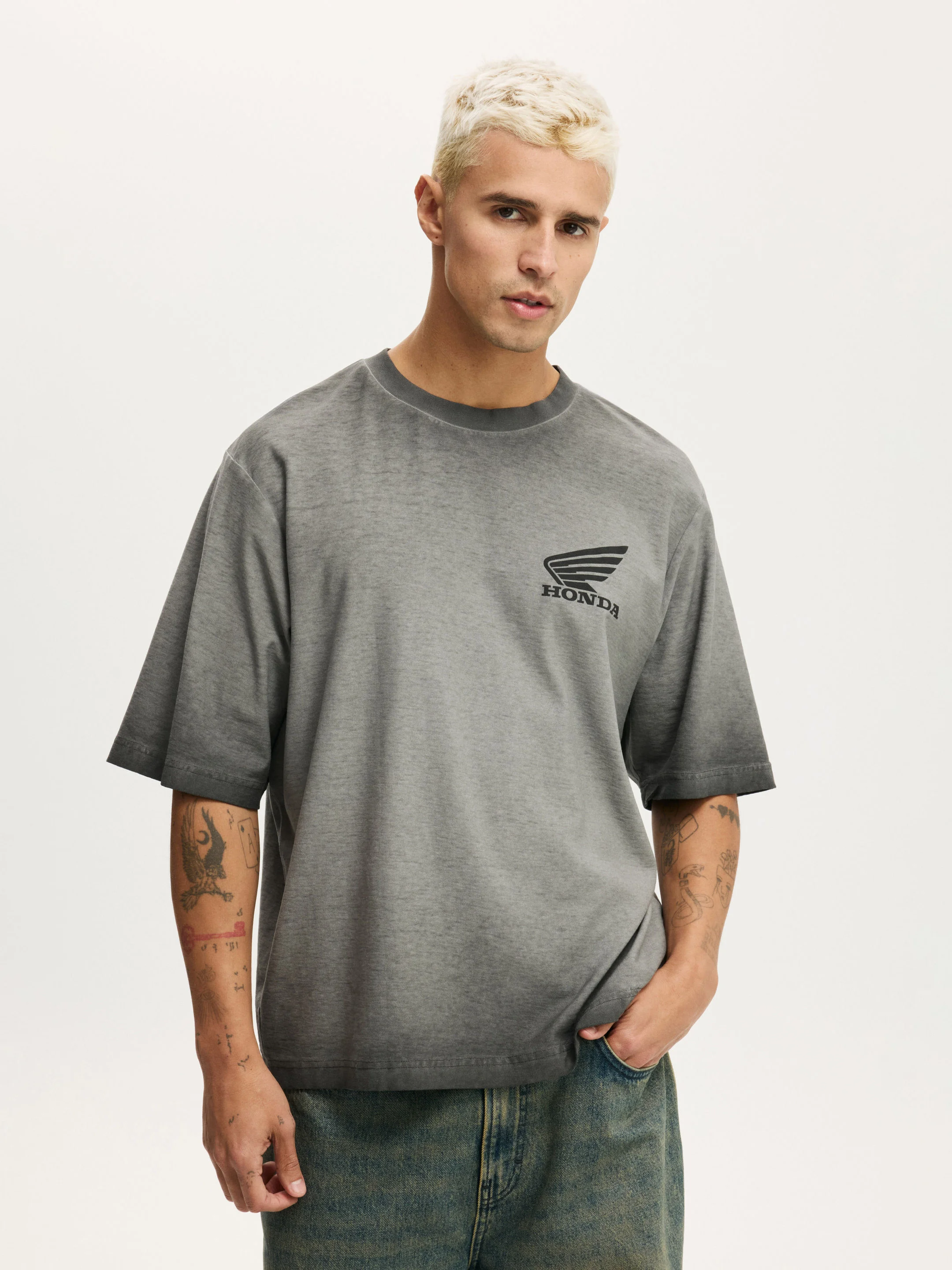COTTON ON Áo Thun Tay Ngắn Nam-Cropped Fit Honda X Jt Racing