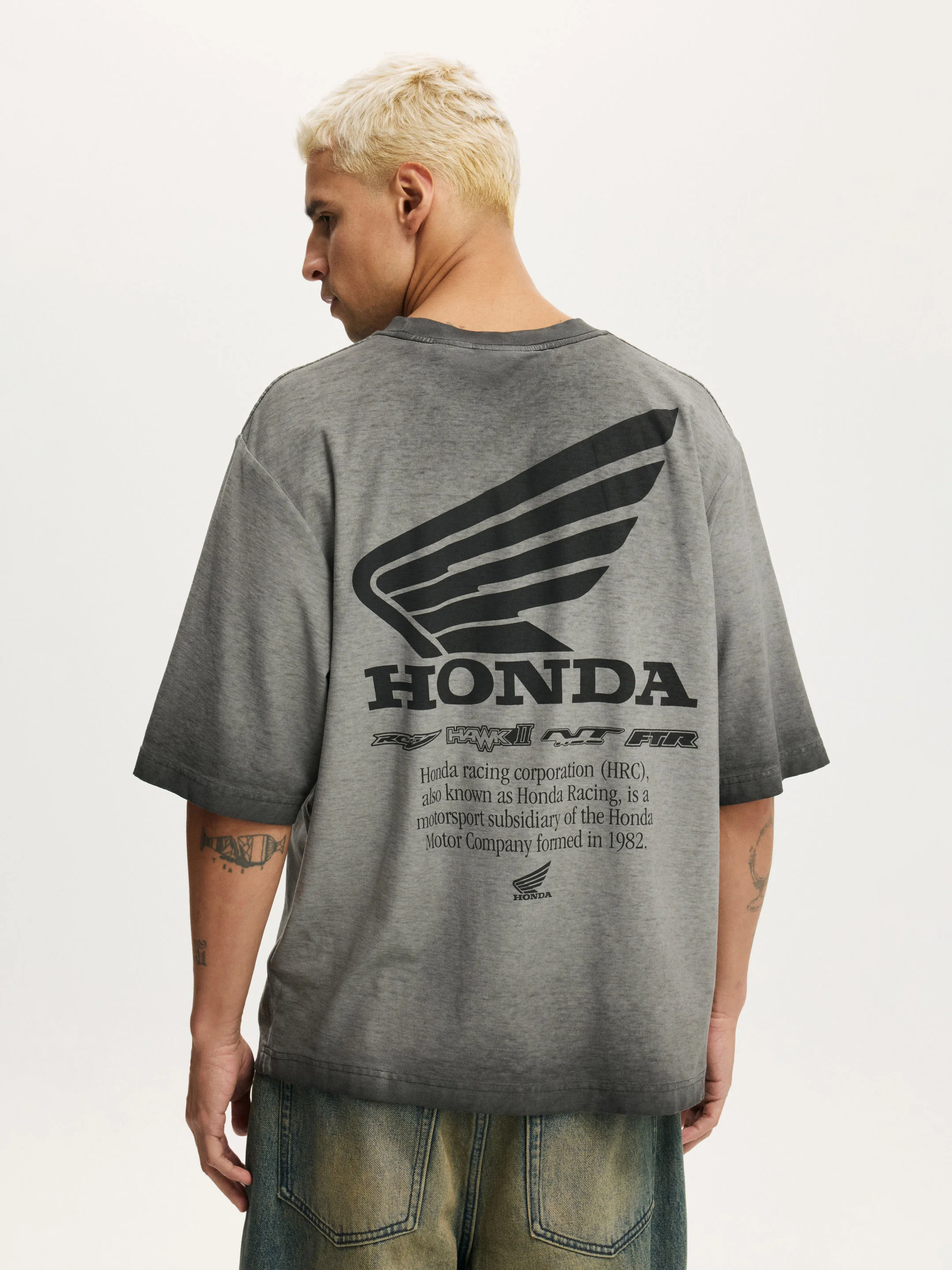COTTON ON Áo Thun Tay Ngắn Nam-Cropped Fit Honda X Jt Racing