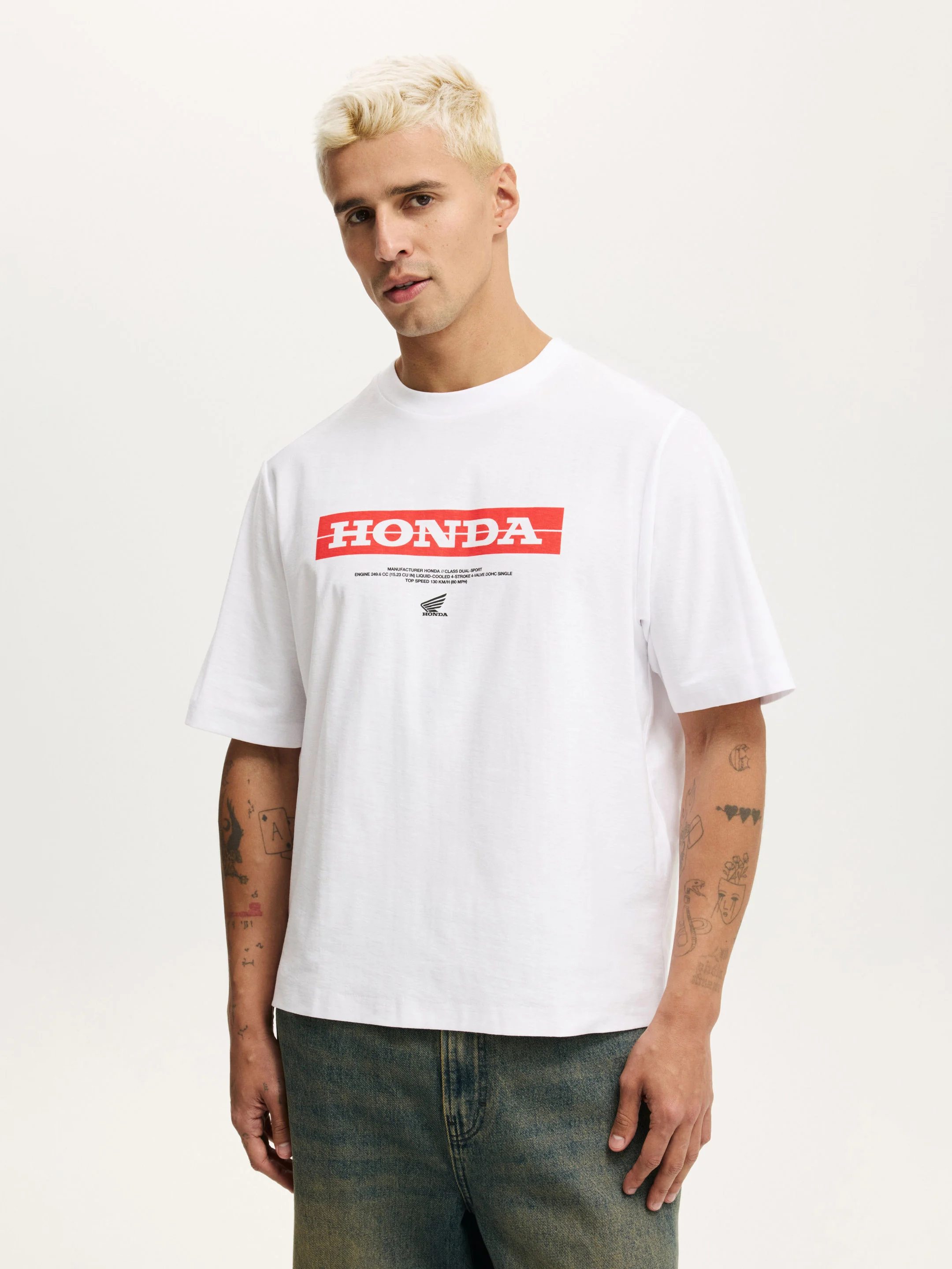 COTTON ON Áo Thun Tay Ngắn Nam-Cropped Fit Honda X Jt Racing