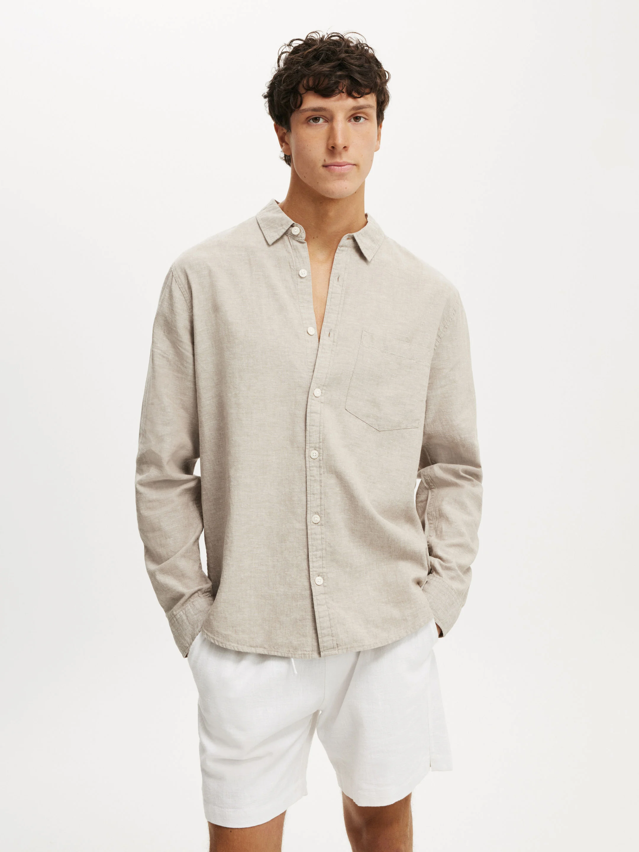 COTTON ON Áo Sơ Mi Dài Tay Nam-Luca Long Sleeve Shirt