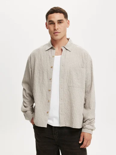 COTTON ON Áo Sơ Mi Dài Tay Nam-Hudson Long Sleeve Shirt