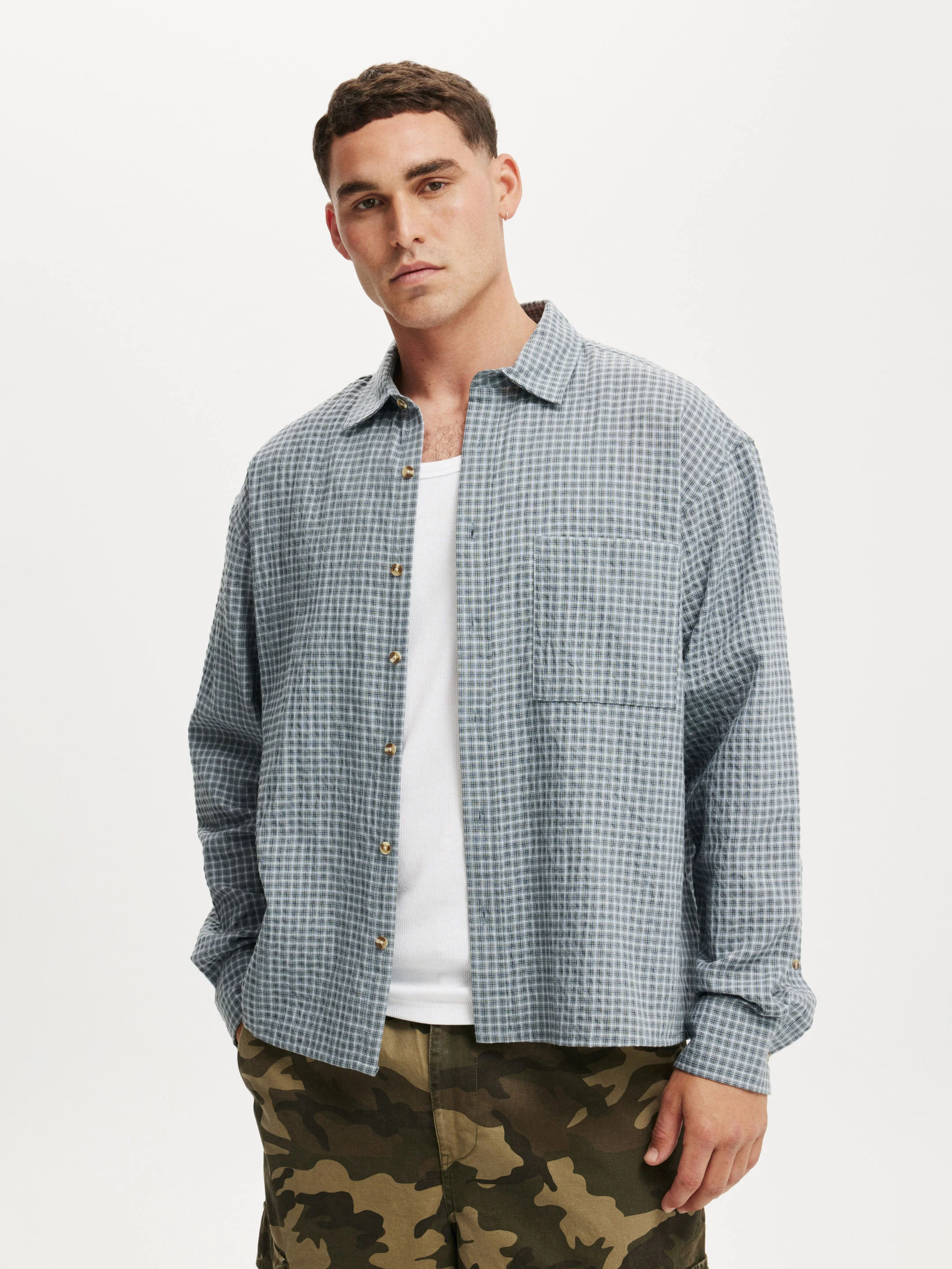 COTTON ON Áo Sơ Mi Dài Tay Nam-Hudson Long Sleeve Shirt