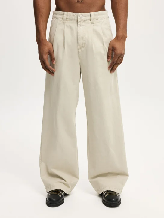 COTTON ON Quần Vải Dài Nam - Super Baggy Pleated Pant