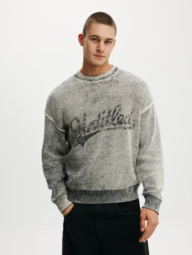 COTTON ON Áo Len Dài Tay Nam - Y2K Box Fit Crew Knit