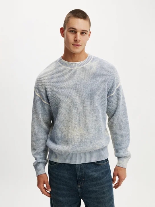 COTTON ON Áo Len Dài Tay Nam - Y2K Box Fit Crew Knit