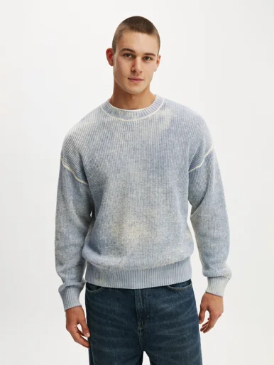 COTTON ON Áo Len Dài Tay Nam - Y2K Box Fit Crew Knit