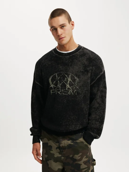 COTTON ON Áo Len Dài Tay Nam - Y2K Box Fit Crew Knit