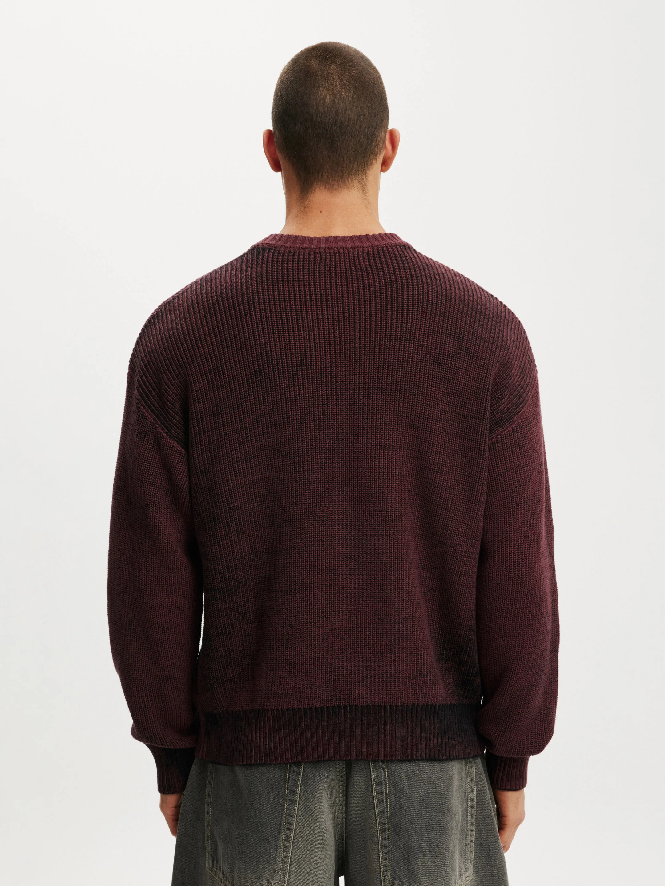 COTTON ON Áo Len Dài Tay Nam - Y2K Box Fit Crew Knit