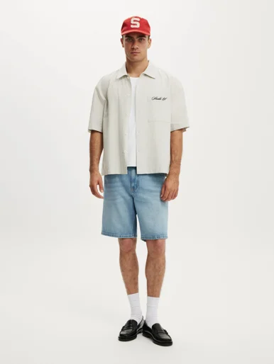 COTTON ON Quần Jeans Ngắn Nam-Loose Straight Denim Short