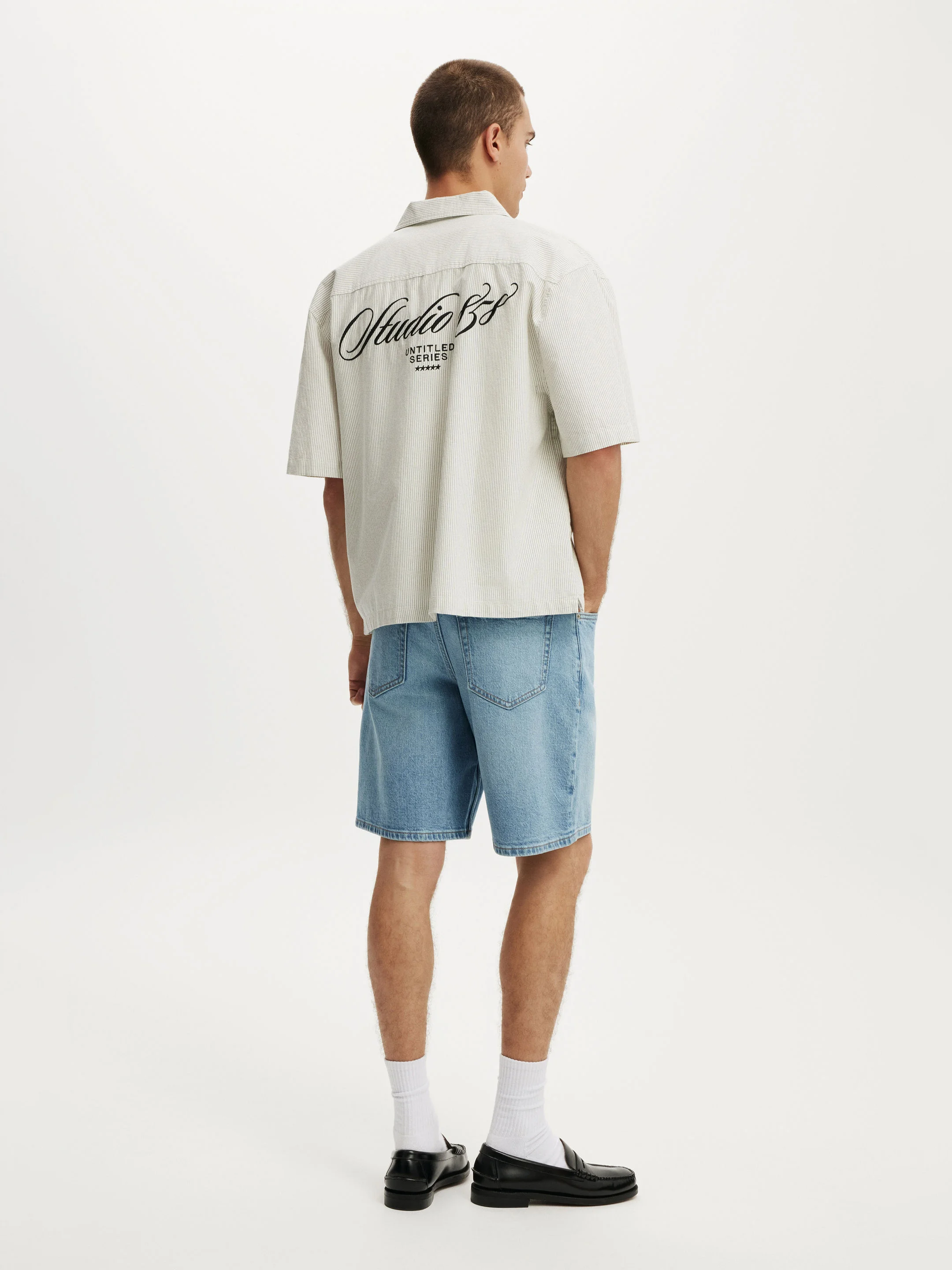 COTTON ON Quần Jeans Ngắn Nam-Loose Straight Denim Short