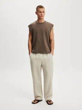 COTTON ON Quần Linen Dài Nam - Baggy Linen Pant