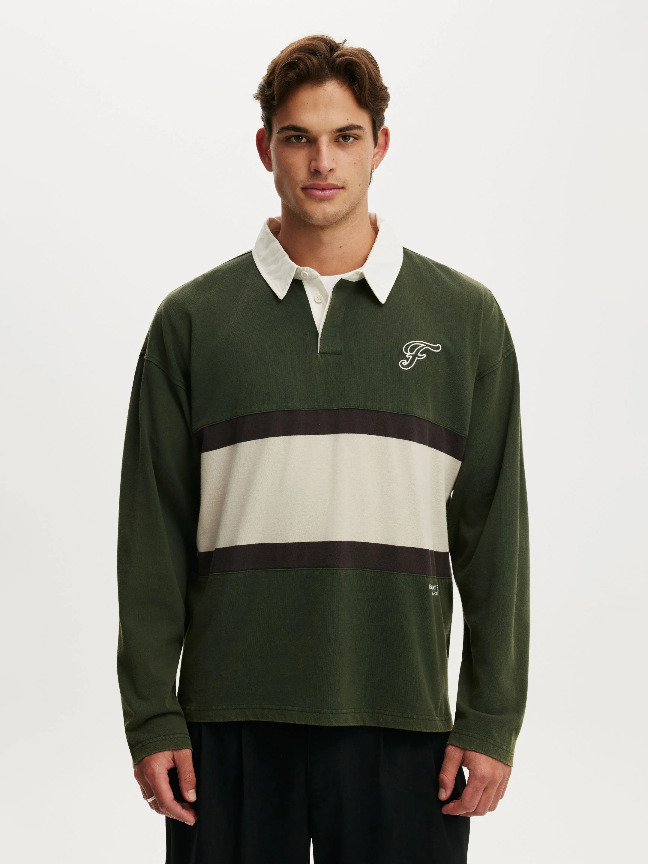 COTTON ON Áo Polo  Dài Tay Nam - Box Fit Rugby Polo