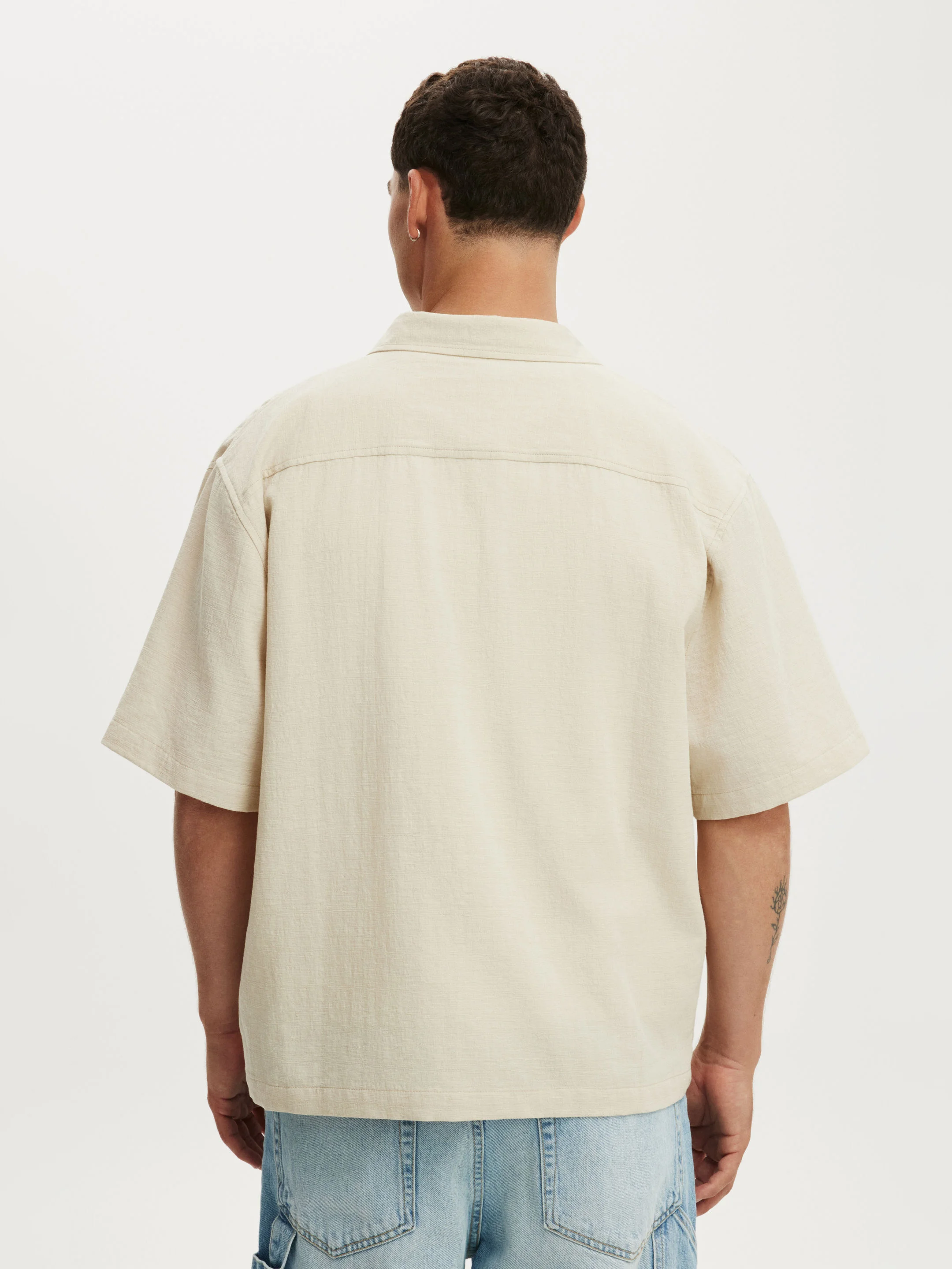 COTTON ON Áo Sơ Mi Ngắn Tay Nam - Boxy Fit Short Sleeve Shirt