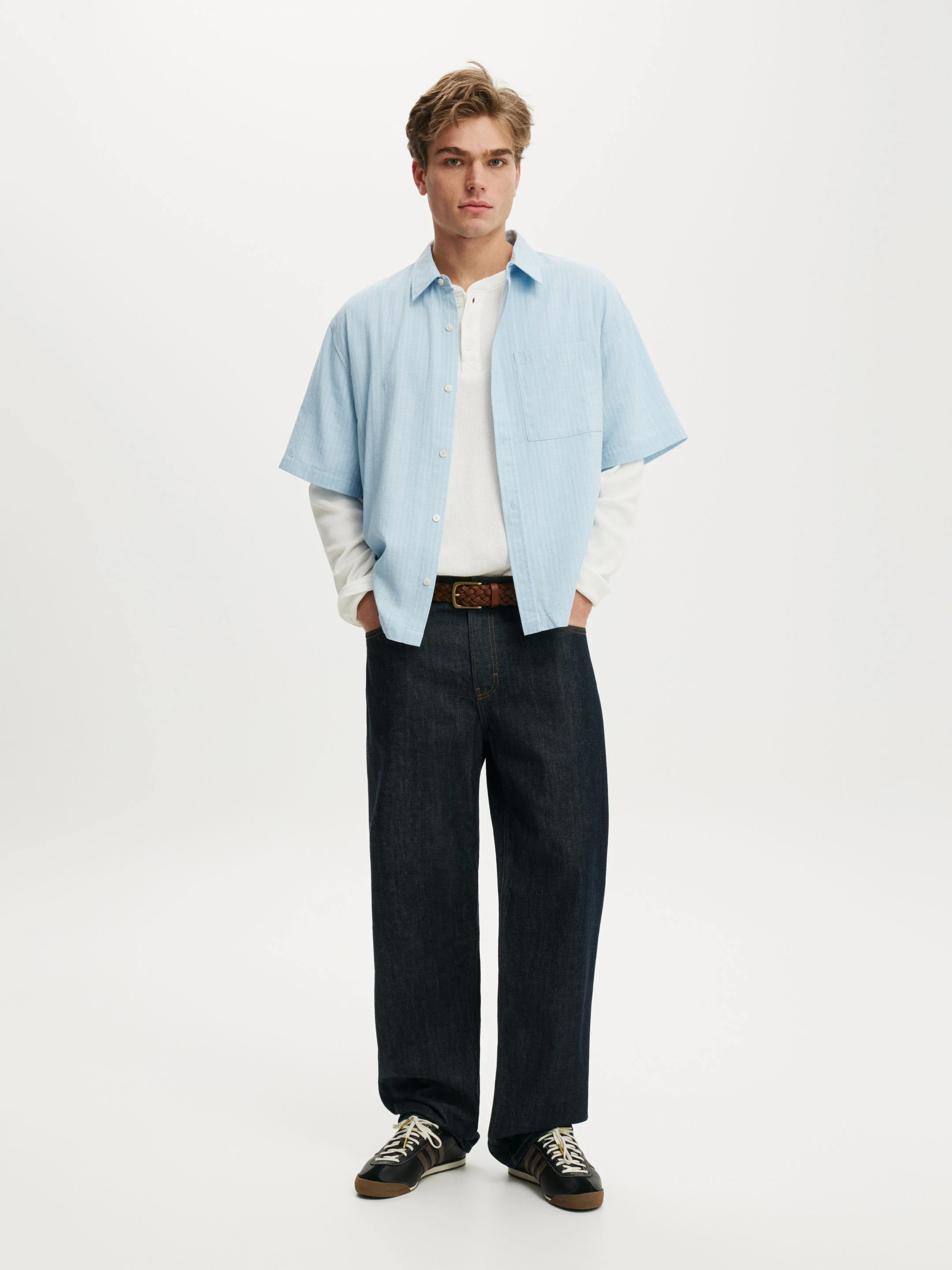 COTTON ON Áo Sơ Mi Ngắn Tay Nam - Boxy Fit Short Sleeve Shirt