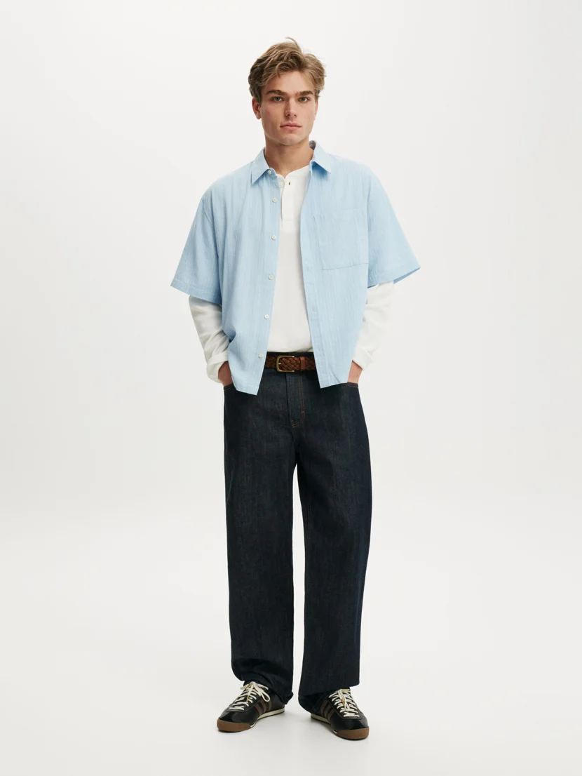 COTTON ON Áo Sơ Mi Ngắn Tay Nam - Boxy Fit Short Sleeve Shirt