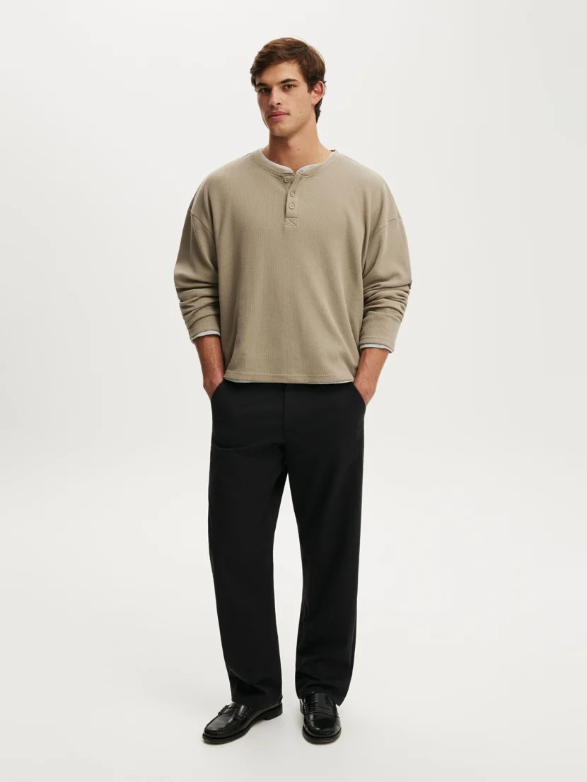 COTTON ON Quần Vải Dài Nam - Baggy Chino Pant