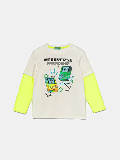 UNITED COLORS OF BENETTON Áo Thun Dài Tay Bé Trai Kid Boy T-Shirt
