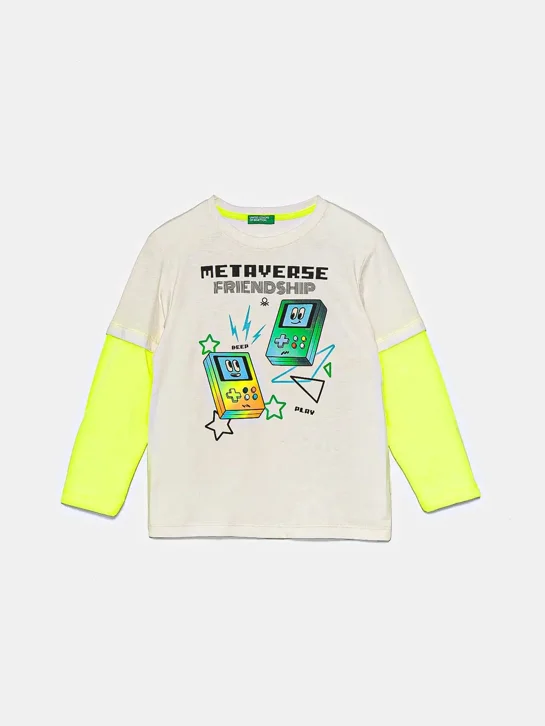 UNITED COLORS OF BENETTON Áo Thun Dài Tay Bé Trai Kid Boy T-Shirt