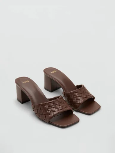 MANGO Dép Cao Gót Nữ Braid