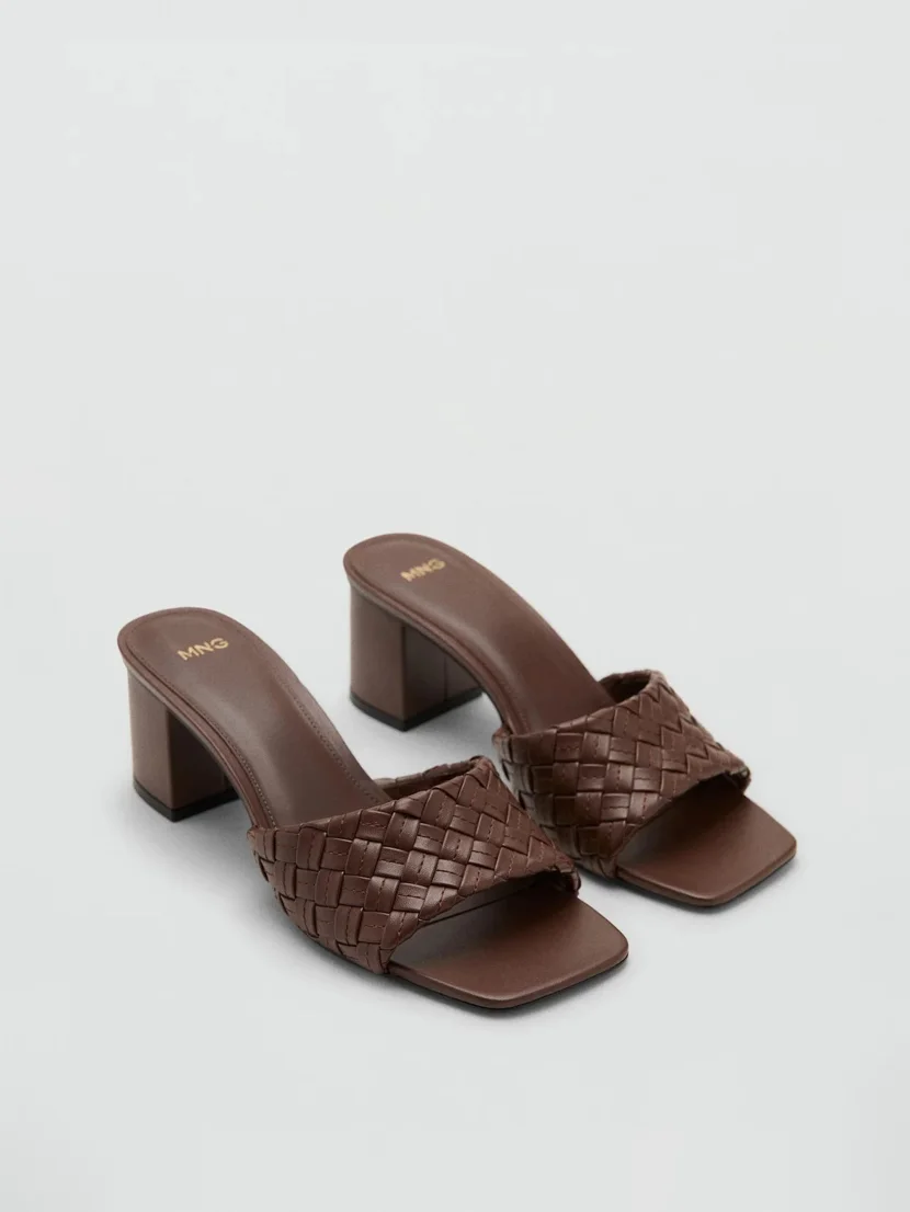 MANGO Dép Cao Gót Nữ Braid