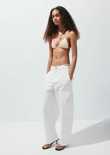 MANGO Quần Jeans Nữ Papaya