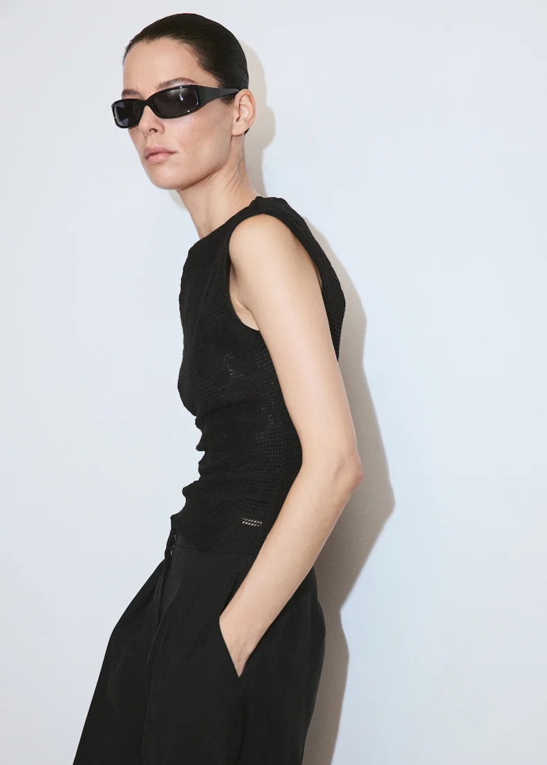 MANGO Áo Kiểu Cộc Tay Nữ Hibiscus