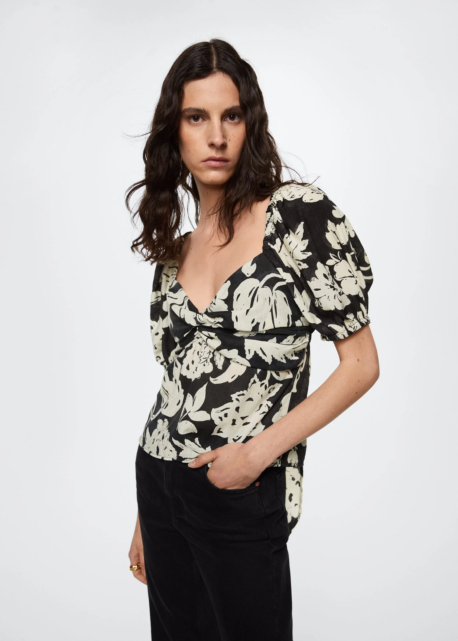 MANGO Áo Kiểu Nữ Lorena