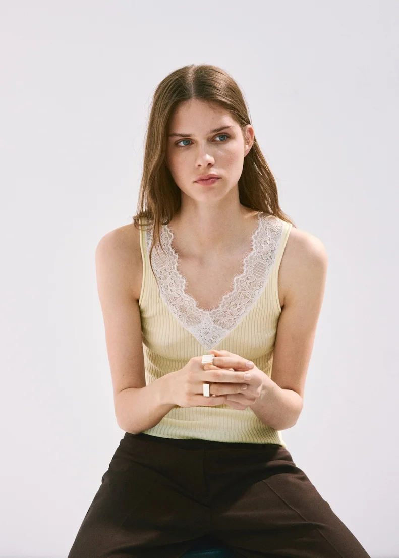 MANGO Áo Kiểu Cộc Tay Nữ Bibi