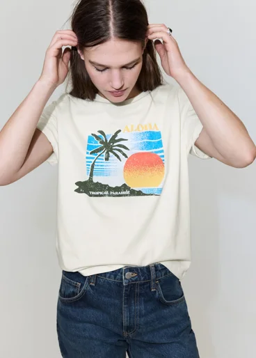 MANGO Áo Thun Nữ Ilustra