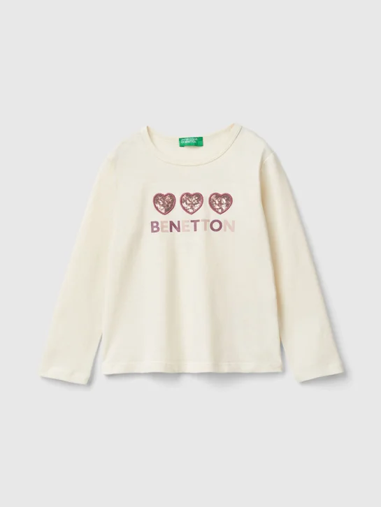 UNITED COLORS OF BENETTON Áo Thun Dài Tay Bé Gái Kid Girl T-Shirt