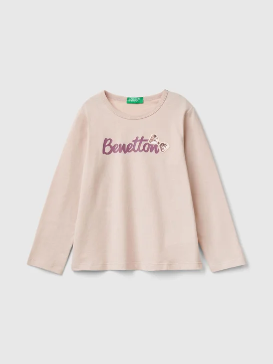 UNITED COLORS OF BENETTON Áo Thun Dài Tay Bé Gái Kid Girl T-Shirt