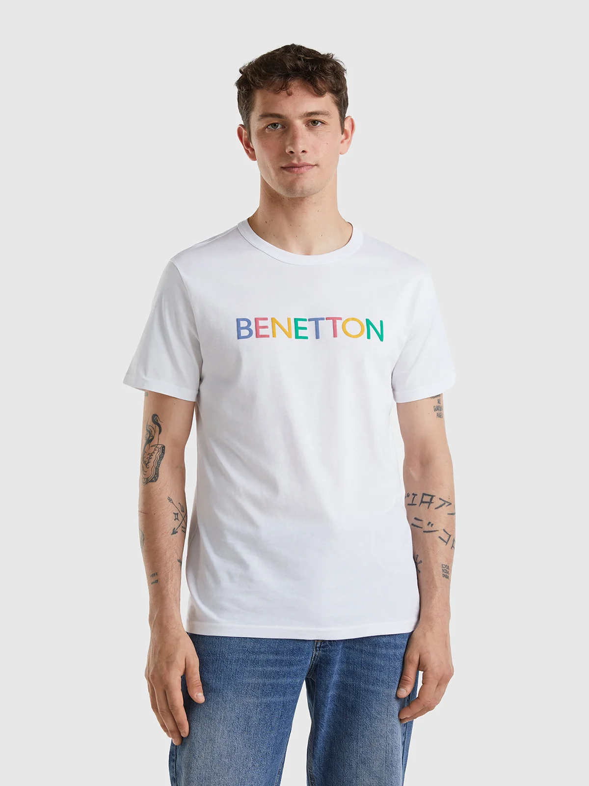 UNITED COLORS OF BENETTON Áo Thun Ngắn Tay Nam T-Shirt In Organic Cotton With Logo Print
