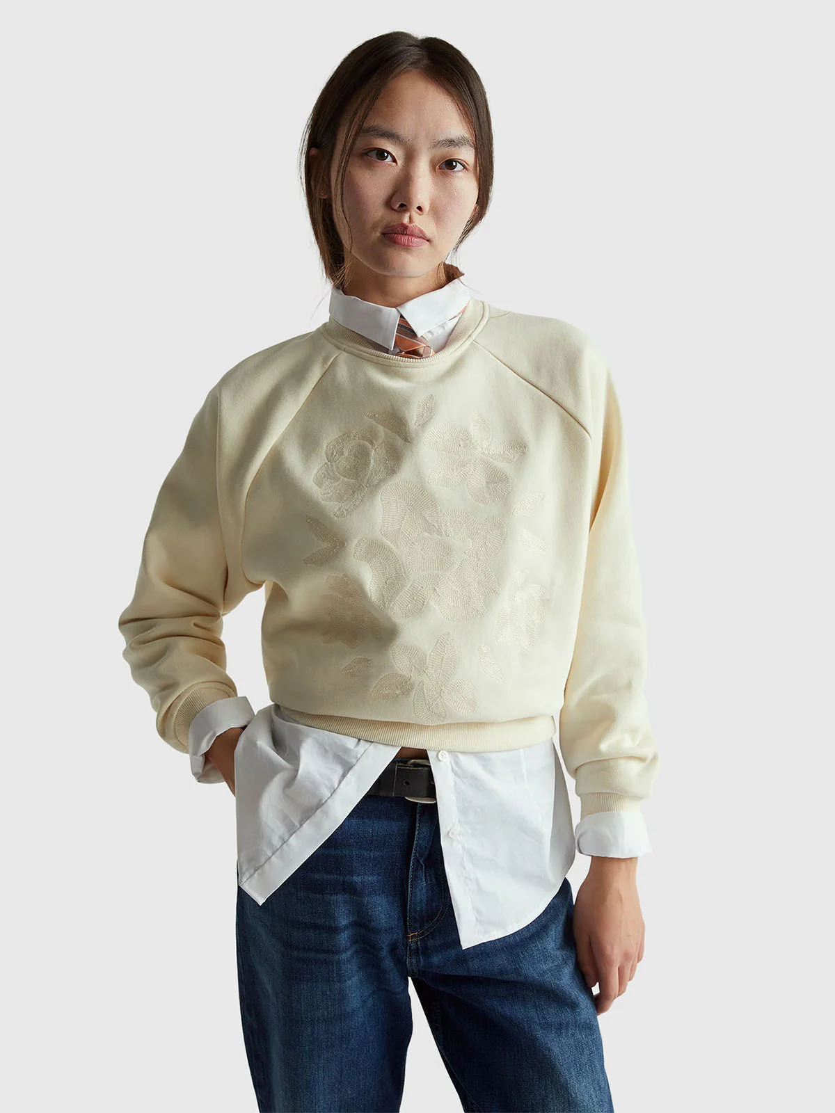 UNITED COLORS OF BENETTON Áo Len Dài Tay Nữ Women Sweater