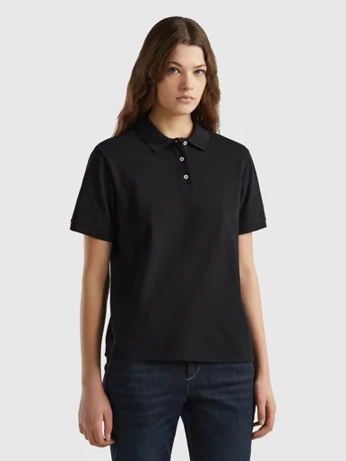 UNITED COLORS OF BENETTON Áo Thun Polo Tay Ngắn Nữ Polo In Stretch Organic Cotton
