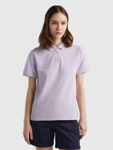 UNITED COLORS OF BENETTON Áo Thun Polo Tay Ngắn Nữ Polo In Stretch Organic Cotton