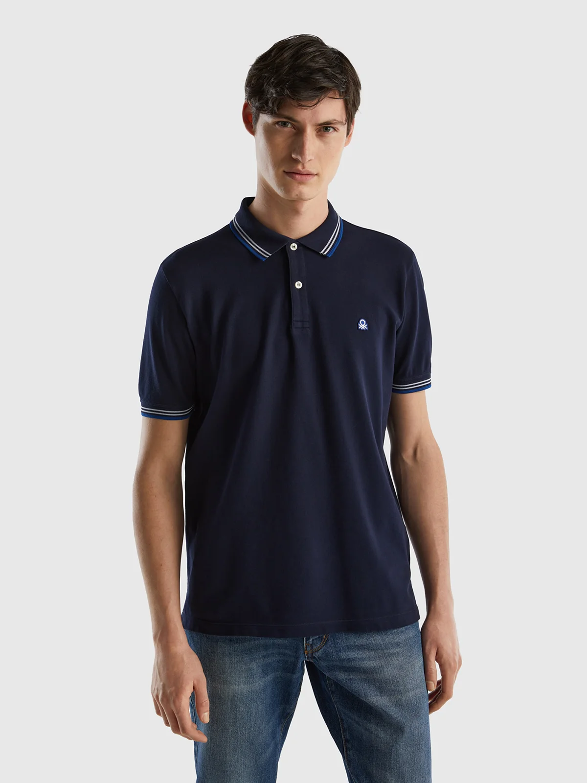 UNITED COLORS OF BENETTON Áo Thun Polo Nam Short Sleeve Stretch Cotton Polo