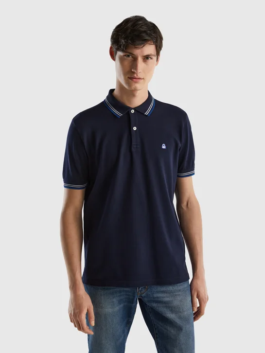 UNITED COLORS OF BENETTON Áo Thun Polo Nam Short Sleeve Stretch Cotton Polo