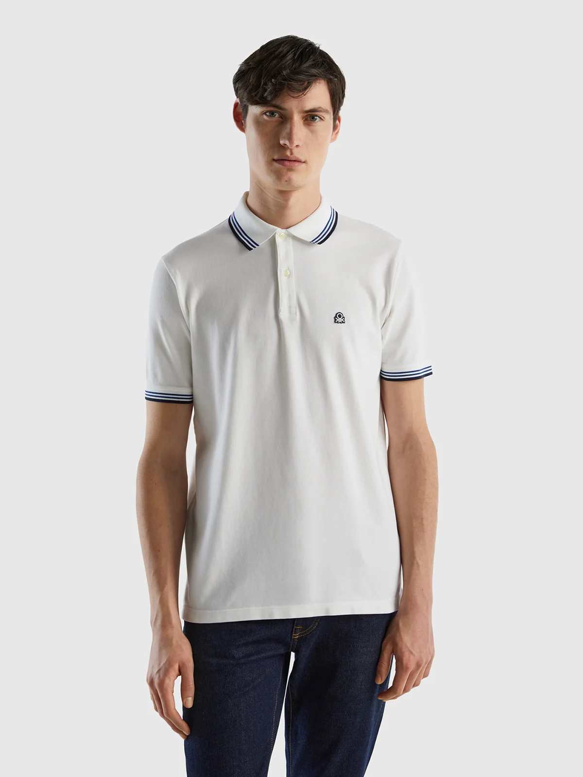UNITED COLORS OF BENETTON Áo Thun Polo Nam Short Sleeve Stretch Cotton Polo