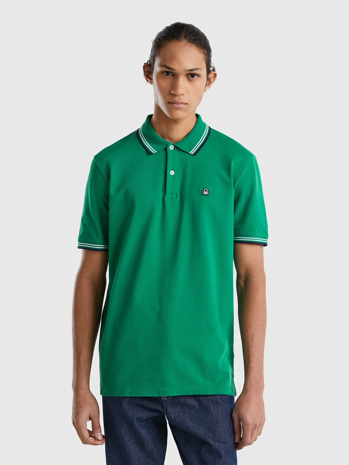 UNITED COLORS OF BENETTON Áo Thun Polo Nam Short Sleeve Stretch Cotton Polo