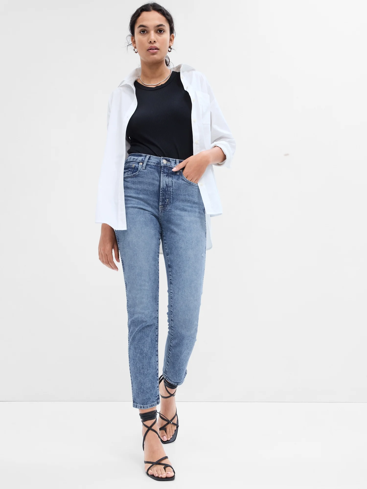 GAP Quần Jeans Dài Nữ - Slim