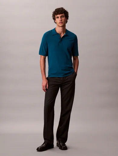 CK JEANS Áo Len Nam SS CK Tech Knit Sweater Polo