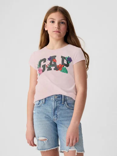GAP Áo Thun Tay Ngắn Bé Gái - Logo