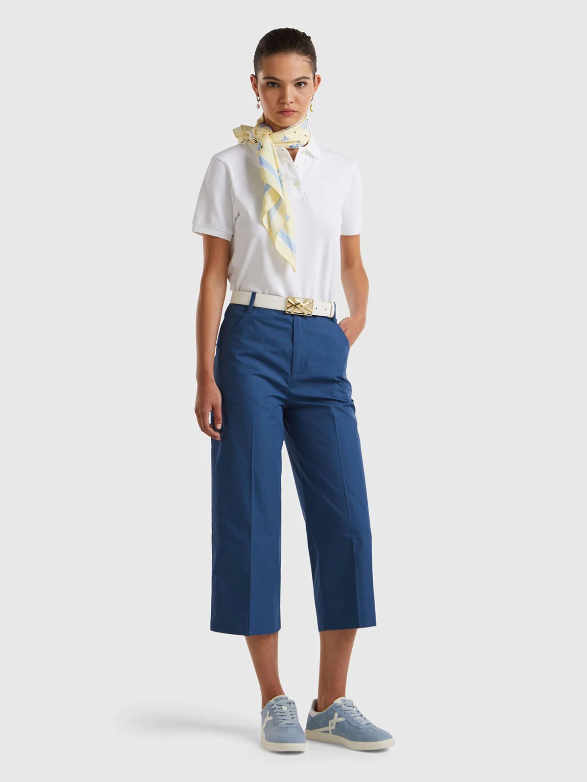 UNITED COLORS OF BENETTON Quần Dài Nữ 100% Cotton Cropped Trousers