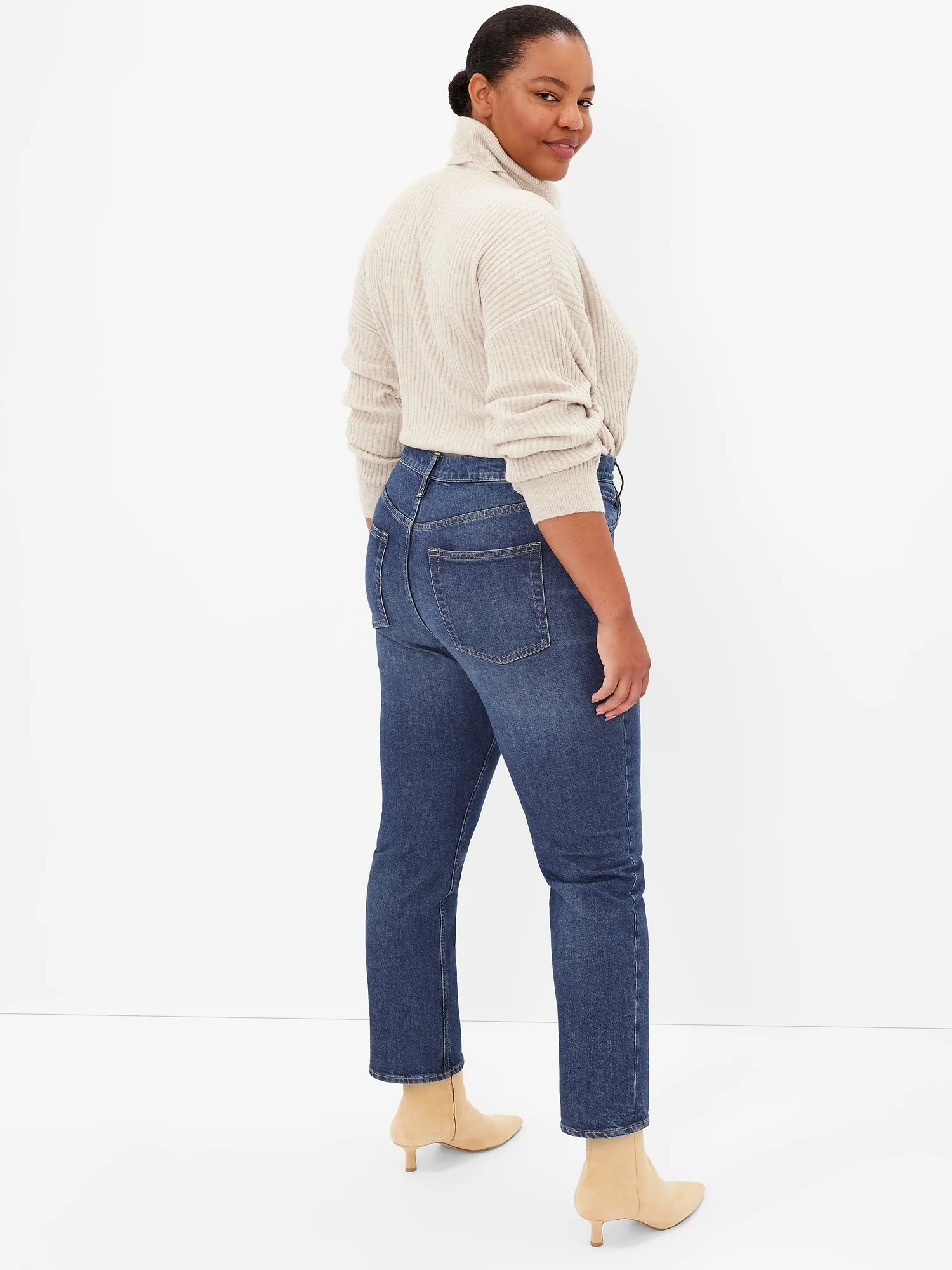 GAP Quần Jeans Dài Nữ - Straight