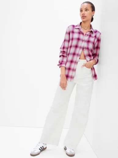GAP Áo Sơ Mi Tay Dài Nữ