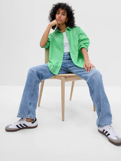 GAP Áo Sơ Mi Tay Dài Nữ - Big Shirt