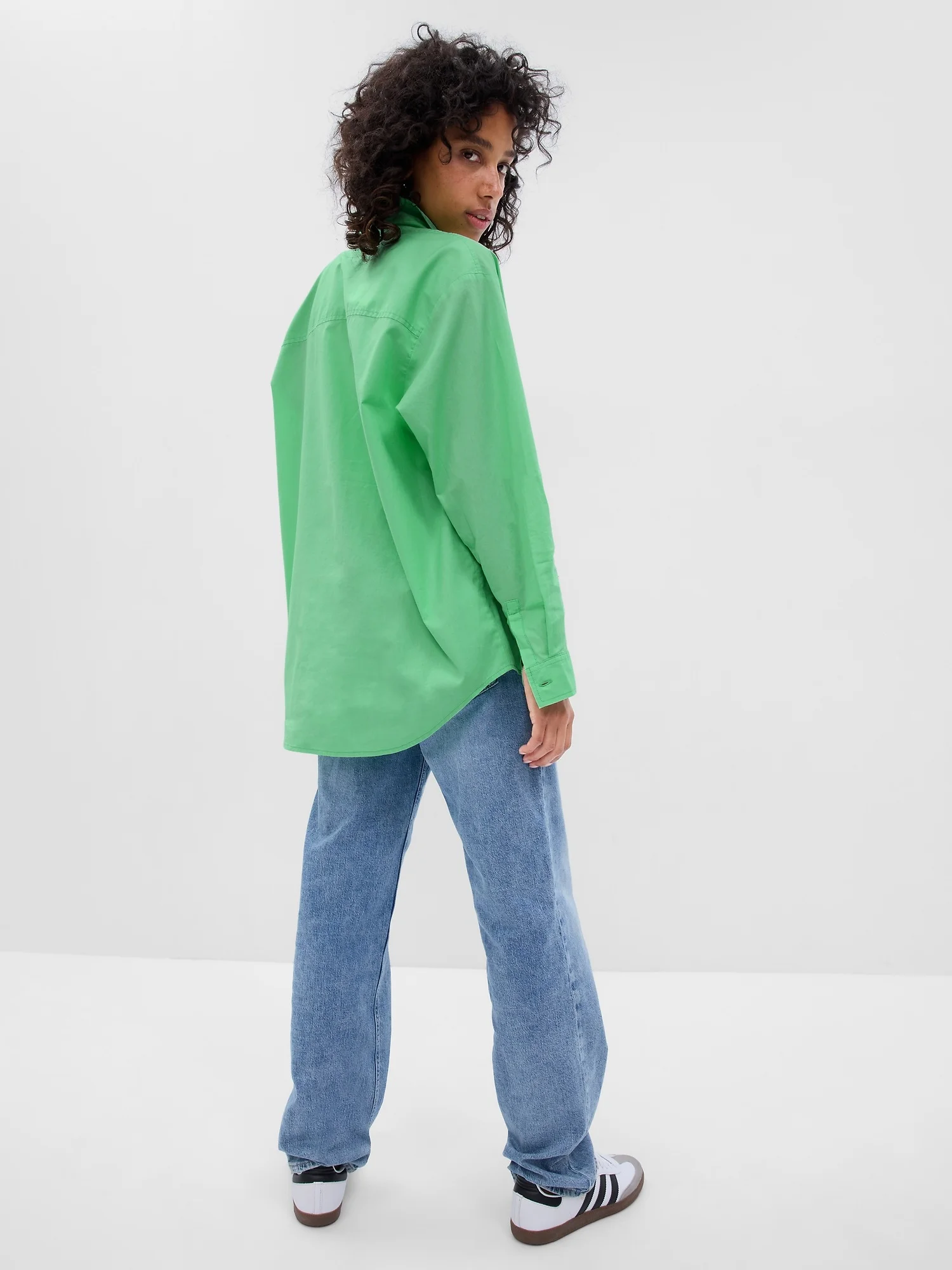 GAP Áo Sơ Mi Tay Dài Nữ  - Big Shirt