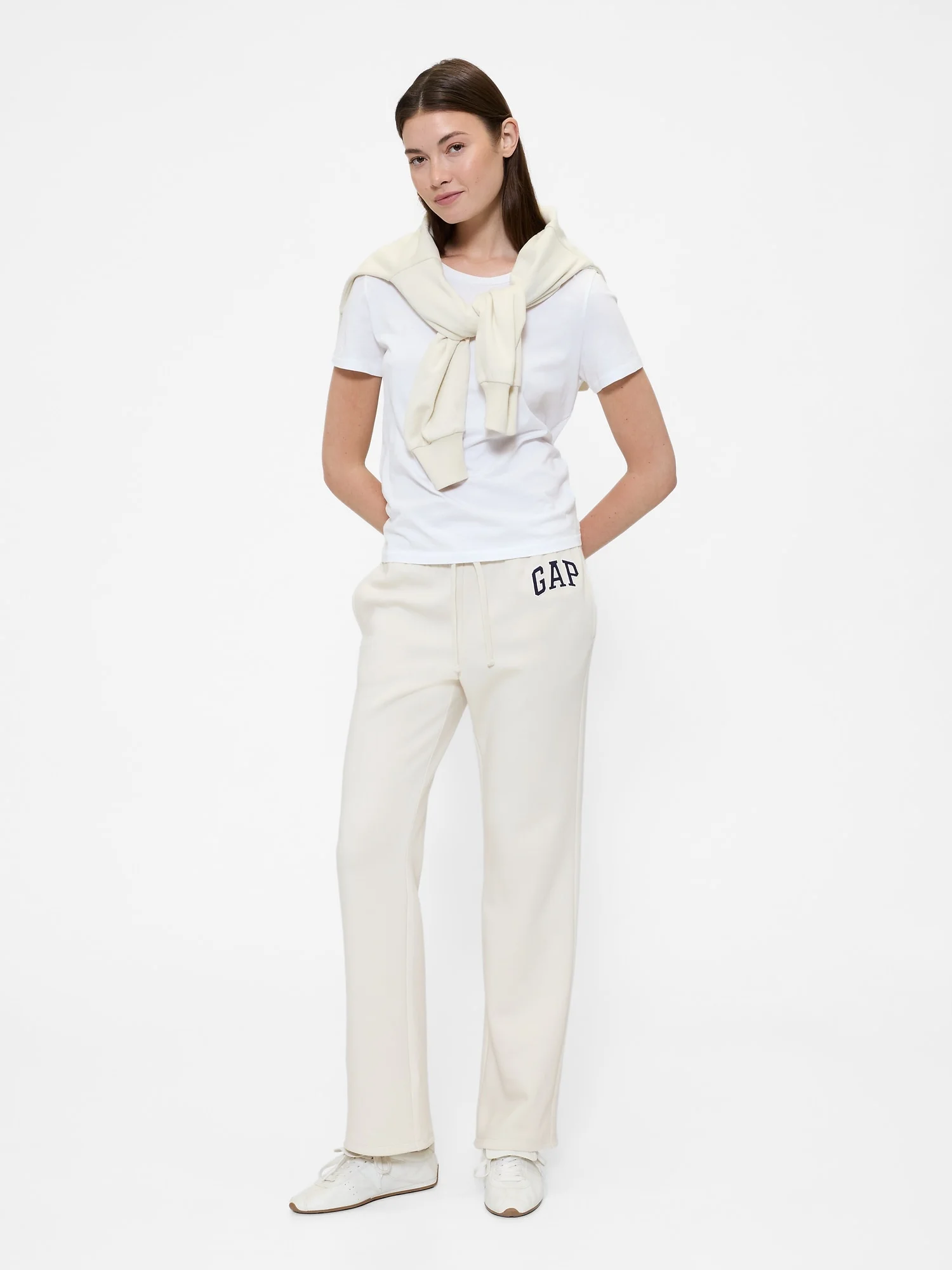 GAP Quần Thun Dài Nữ - Logo - Straight