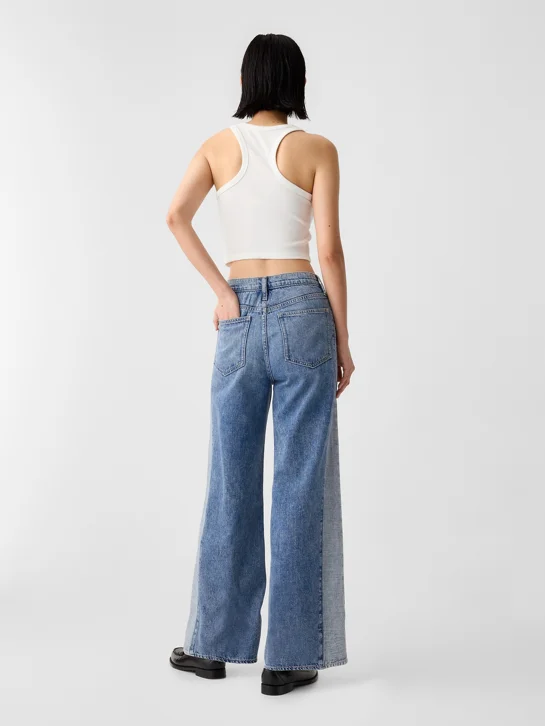 GAP Quần Jeans Dài Nữ - High Rise Wide-Leg