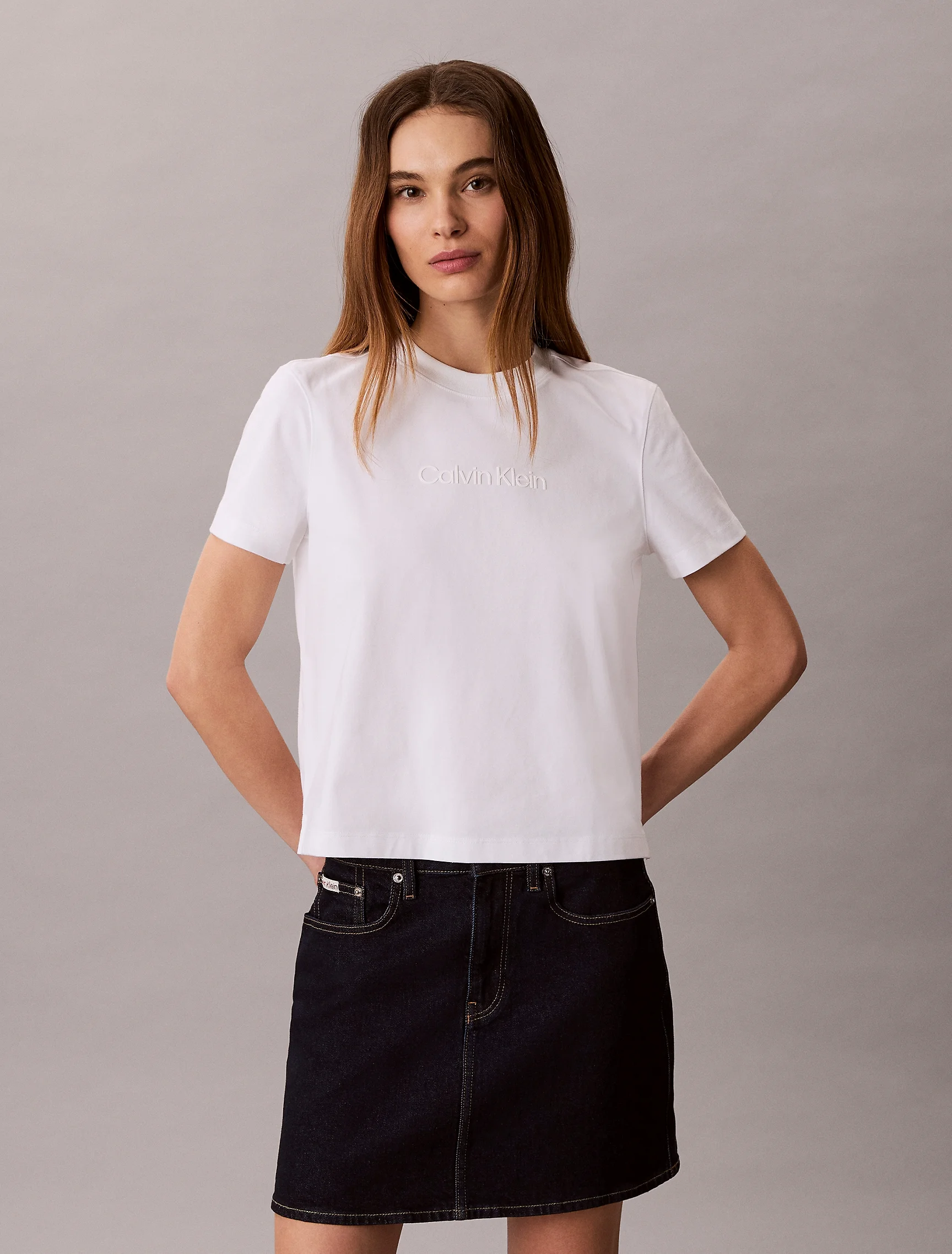CK JEANS Áo Thun Nữ Cooling Jersey Crew Tee